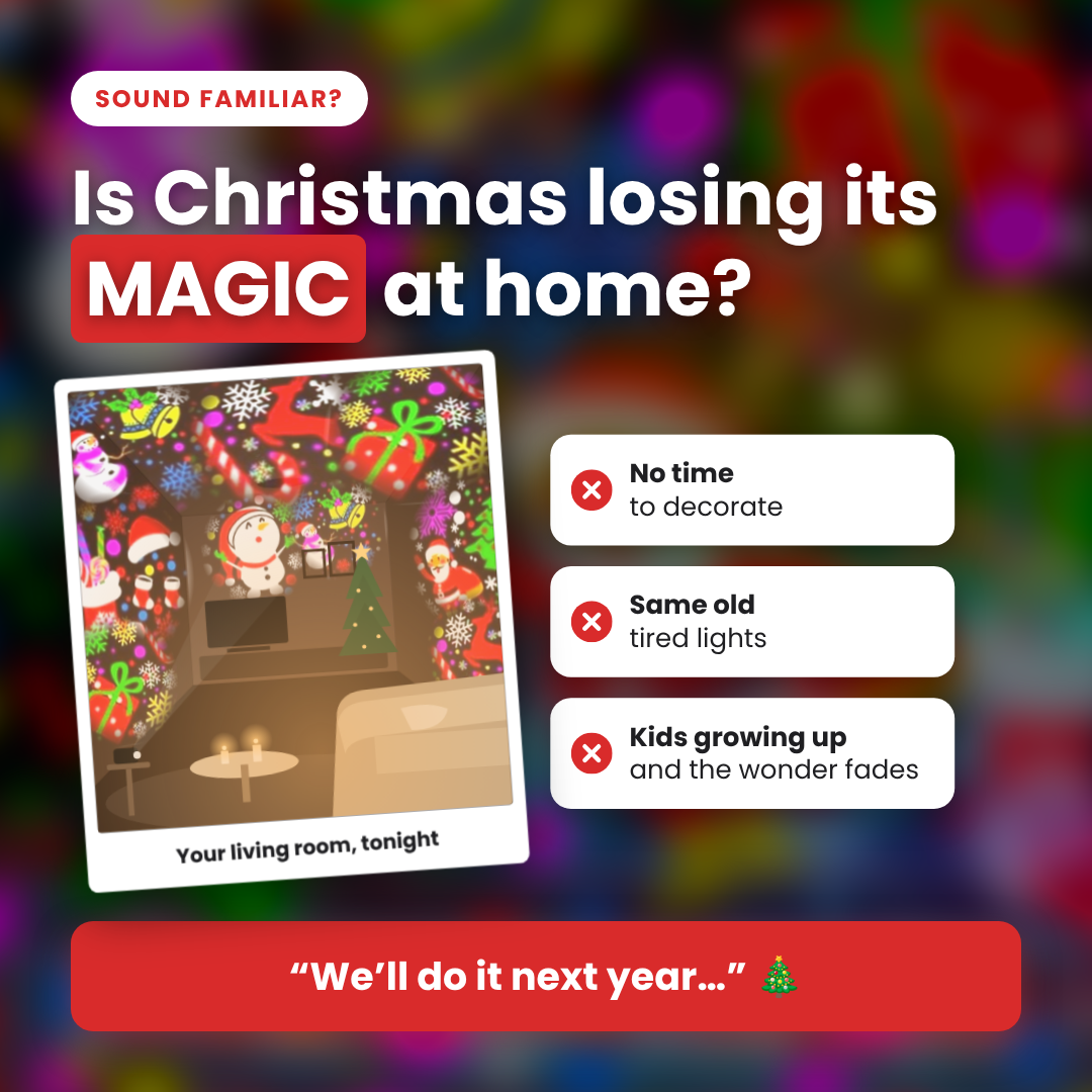 Is Christmas losing its magic at home? SantaSky projector infographic