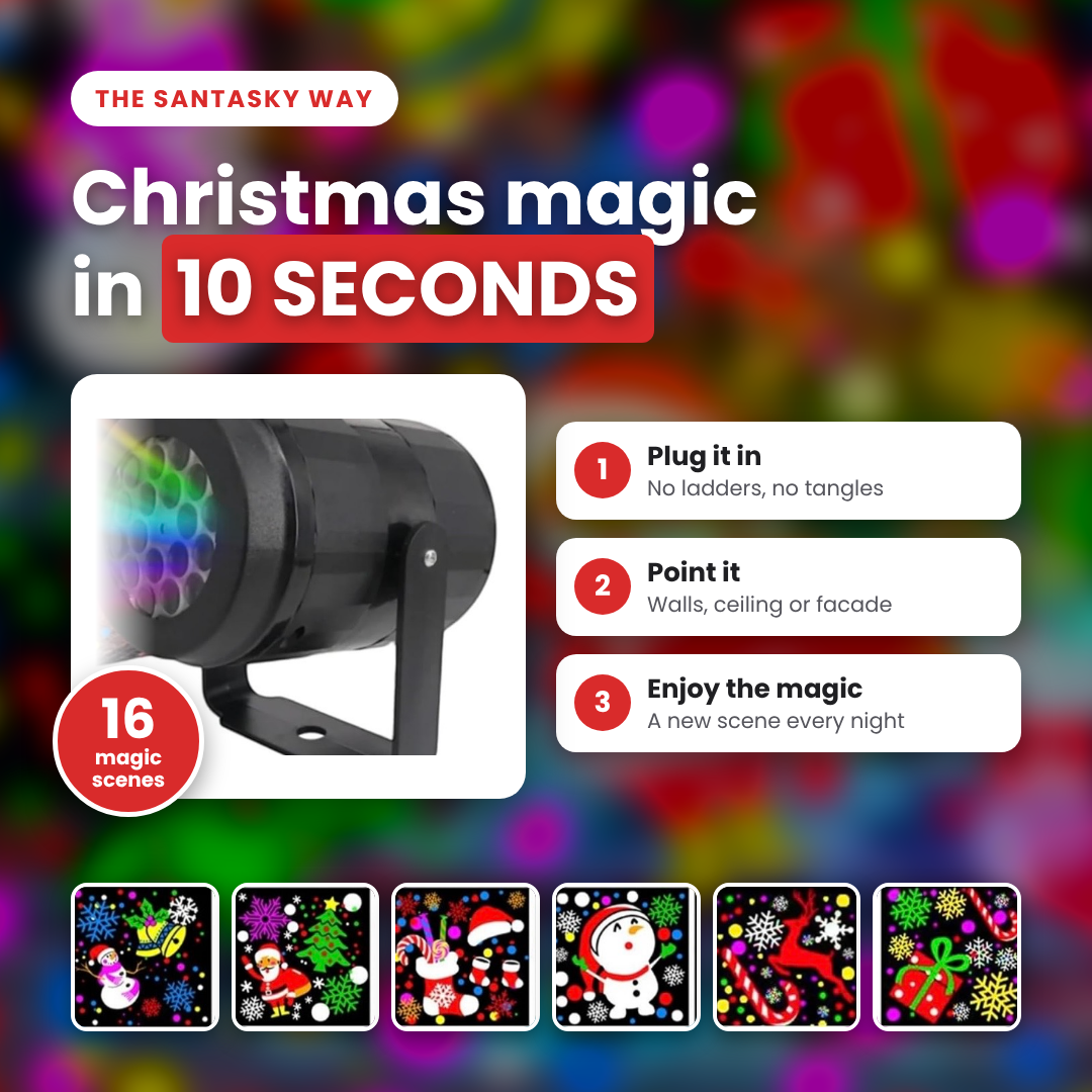Christmas magic in 10 seconds - 16 magic scenes, plug, point, enjoy
